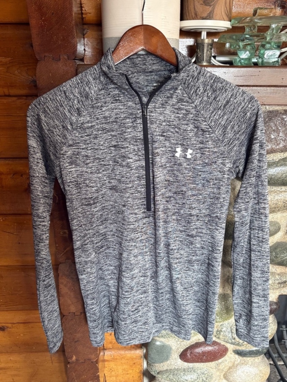Under Armour UA Tech Twist 1/2 Zip HeatGear Pullover Grey Small